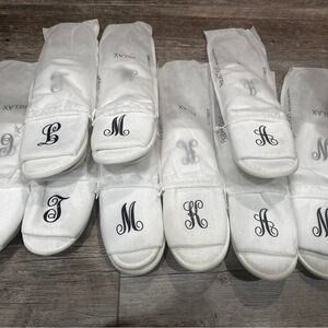 Elegant White Women's Monogram Slippers